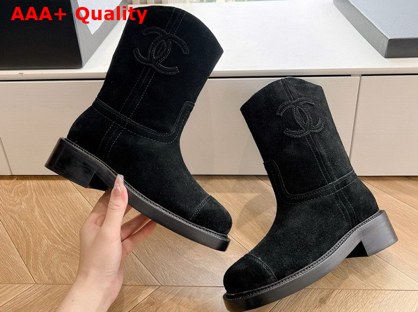 Chanel Ankle Boots in Black Suede Replica