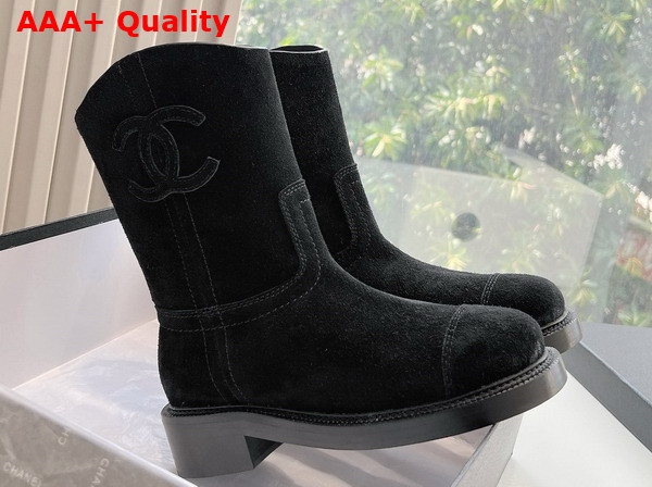 Chanel Ankle Boots in Black Suede Replica