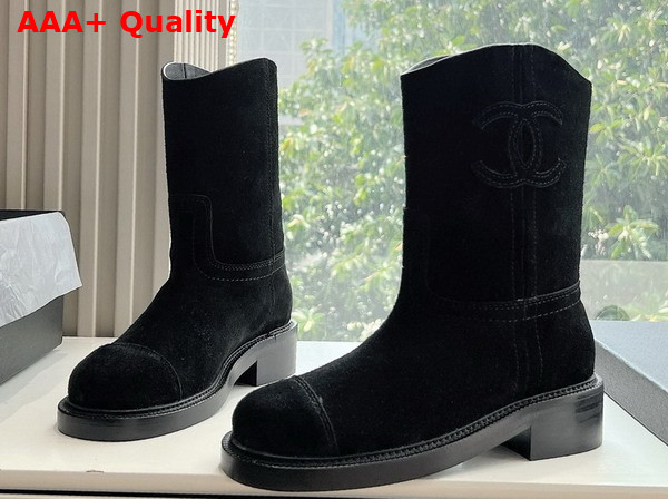 Chanel Ankle Boots in Black Suede Replica