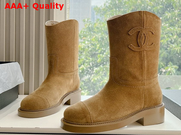 Chanel Ankle Boots in Brown Suede Replica