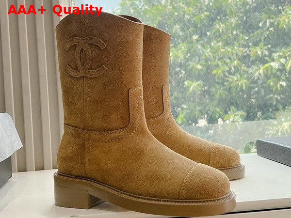 Chanel Ankle Boots in Brown Suede Replica