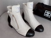 Chanel Ankle Boots in Ivory Embroidered Calfskin