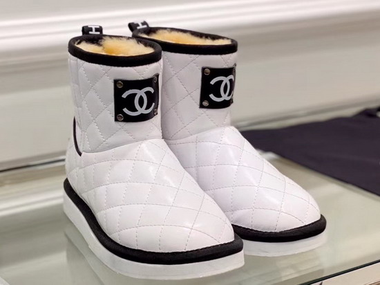 Chanel Ankle Boots in White Shearling Lambskin