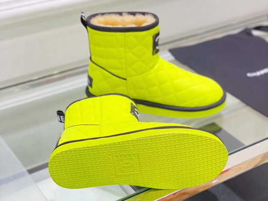 Chanel Ankle Boots in Yellow Shearling Lambskin