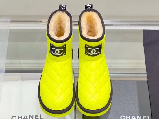 Chanel Ankle Boots in Yellow Shearling Lambskin