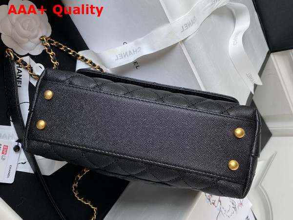 Chanel Authentic Chanel Coco Handle Bag in Black Grained Calfskin Replica