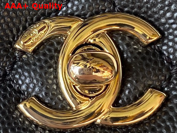 Chanel Authentic Chanel Coco Handle Bag in Black Grained Calfskin with Shiny Gold Hardwares Replica