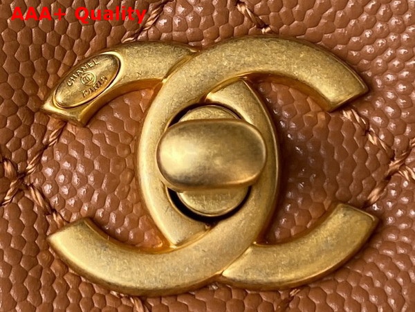 Chanel Authentic Chanel Coco Handle Bag in Brown Grained Calfskin Replica