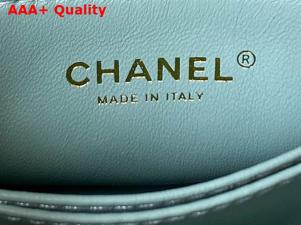 Chanel Authentic Chanel Coco Handle Bag in Light Green Grained Calfskin Replica