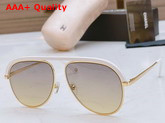 Chanel Aviator Sunglasses Ivory Acetate and Gold Metal Replica