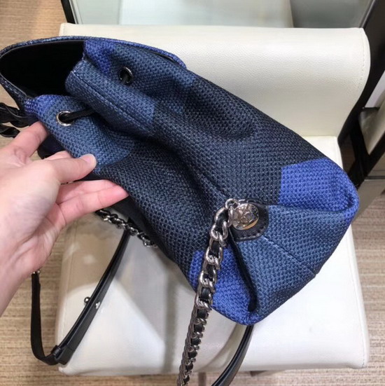 Chanel Backpack Blue Canvas