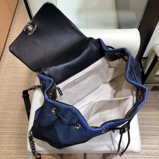 Chanel Backpack Blue Canvas