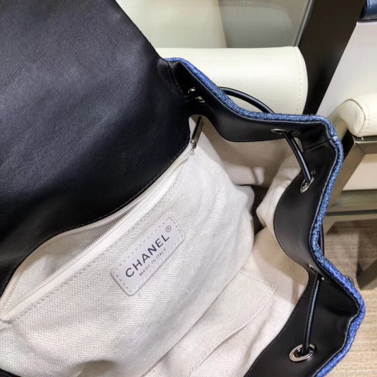 Chanel Backpack Blue Canvas