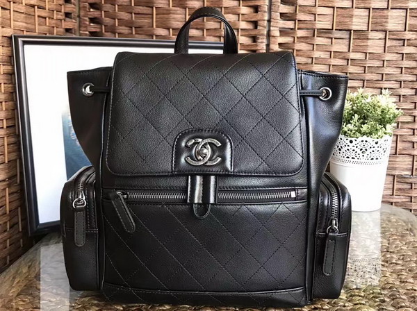 Chanel Backpack Calfskin Ruthenium Tone For Sale