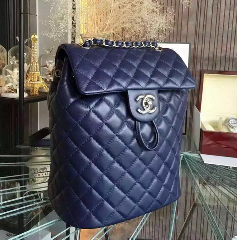 Chanel Backpack Navy Blue Lambskin for Sale