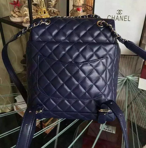 Chanel Backpack Navy Blue Lambskin for Sale