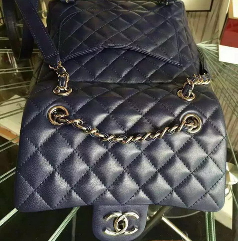 Chanel Backpack Navy Blue Lambskin for Sale