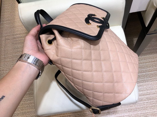 Chanel Backpack Nude Grained Calfskin