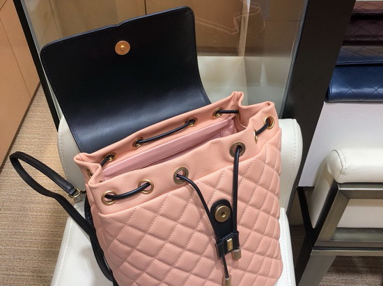 Chanel Backpack Pink Grained Calfskin