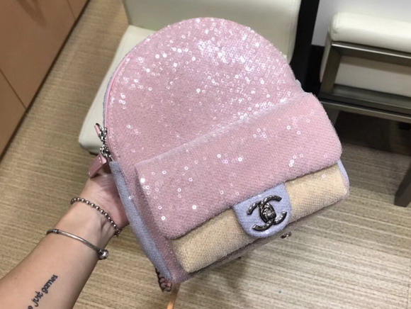 Chanel Backpack Pink Sequins