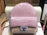 Chanel Backpack Pink Sequins