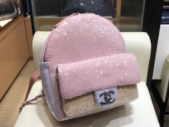 Chanel Backpack Pink Sequins