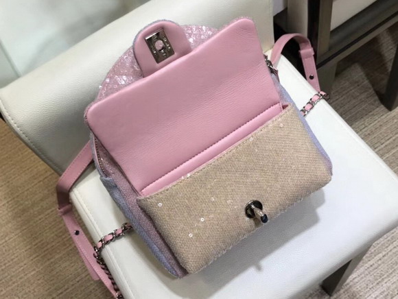 Chanel Backpack Pink Sequins