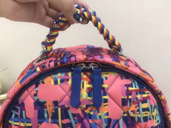 Chanel Backpack Printed Fabric Multicolor