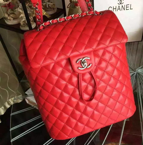 Chanel Backpack Red Lambskin for Sale