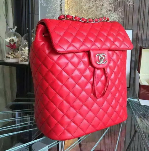 Chanel Backpack Red Lambskin for Sale