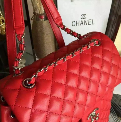 Chanel Backpack Red Lambskin for Sale