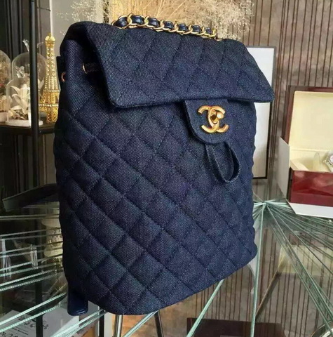 Chanel Backpack Washed Denim Blue for Sale