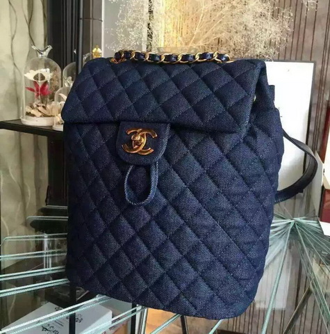 Chanel Backpack Washed Denim Blue for Sale