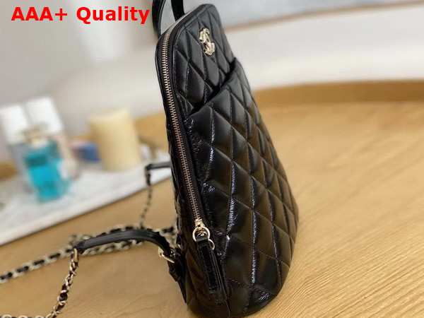 Chanel Backpack in Black Shiny Calfskin Replica