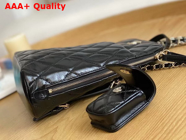 Chanel Backpack in Black Shiny Calfskin Replica