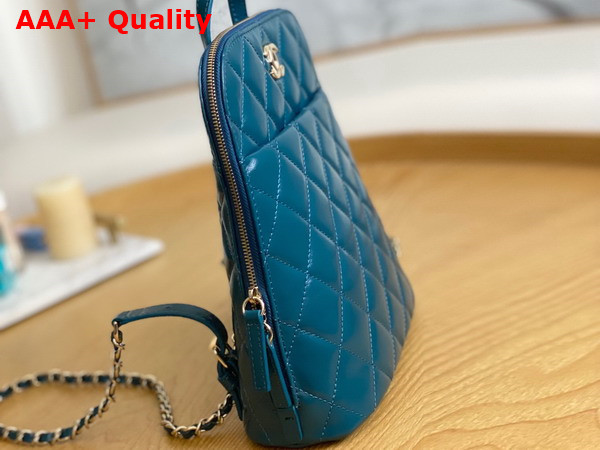 Chanel Backpack in Blue Shiny Calfskin Replica