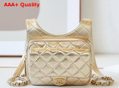 Chanel Backpack in Gold Metallic Lambskin Gold Tone Metal Ref AS4621 Replica