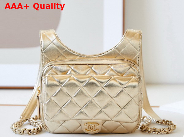 Chanel Backpack in Gold Metallic Lambskin Gold Tone Metal Ref AS4621 Replica