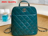 Chanel Backpack in Green Shiny Calfskin Replica