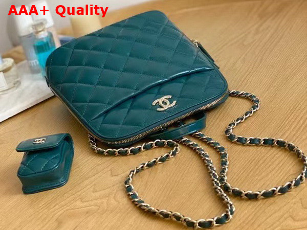 Chanel Backpack in Green Shiny Calfskin Replica