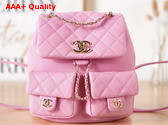 Chanel Backpack in Lilac Grained Shiny Calfskin Gold Tone Metal Replica