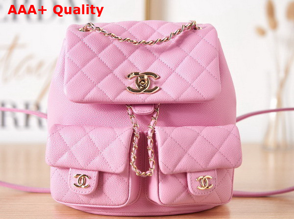 Chanel Backpack in Lilac Grained Shiny Calfskin Gold Tone Metal Replica