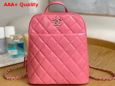 Chanel Backpack in Pink Shiny Calfskin Replica