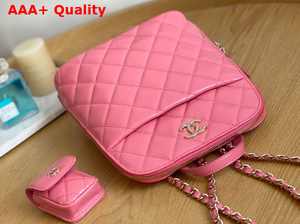 Chanel Backpack in Pink Shiny Calfskin Replica