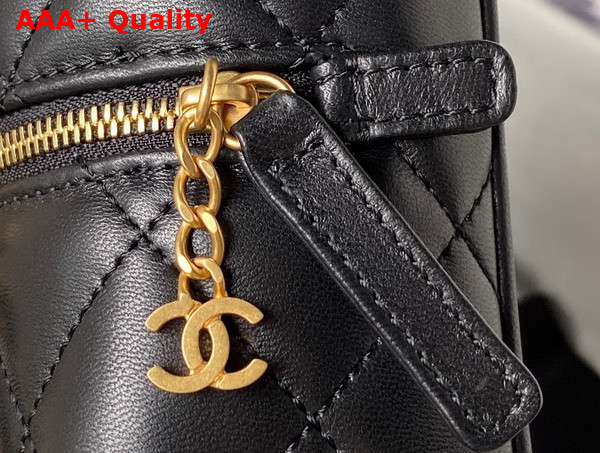 Chanel Bag with Top Handle Calfskin and Gold Tone Metal Black Ref AS4201 Replica