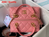 Chanel Bag with Top Handle Calfskin and Gold Tone Metal Pink Ref AS4201 Replica