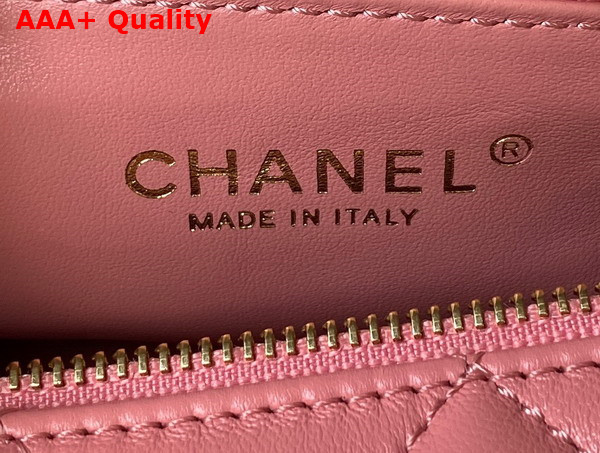 Chanel Bag with Top Handle Calfskin and Gold Tone Metal Pink Ref AS4201 Replica