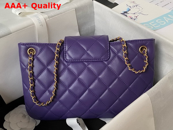 Chanel Baguette Bag in Purple Lambskin AS4611 Replica