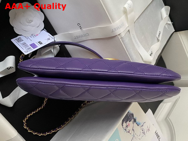 Chanel Baguette Bag in Purple Lambskin AS4611 Replica