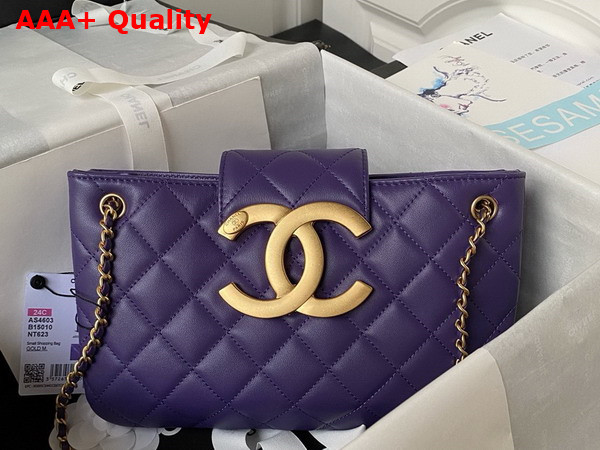 Chanel Baguette Bag in Purple Lambskin AS4611 Replica